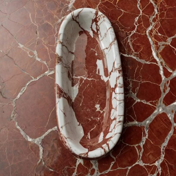 Rosso Levanto Marble Outdoor Table - Image 2