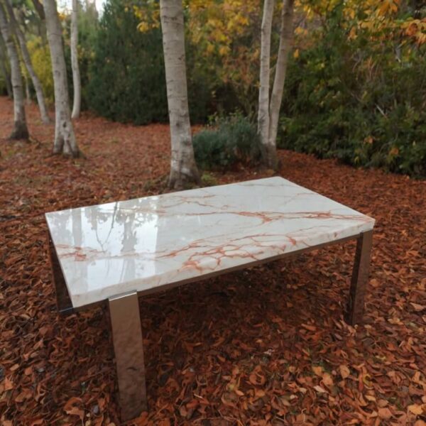 Rosso Levanto Marble Outdoor Table - Image 3