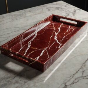 Rosso Levanto Marble Tray
