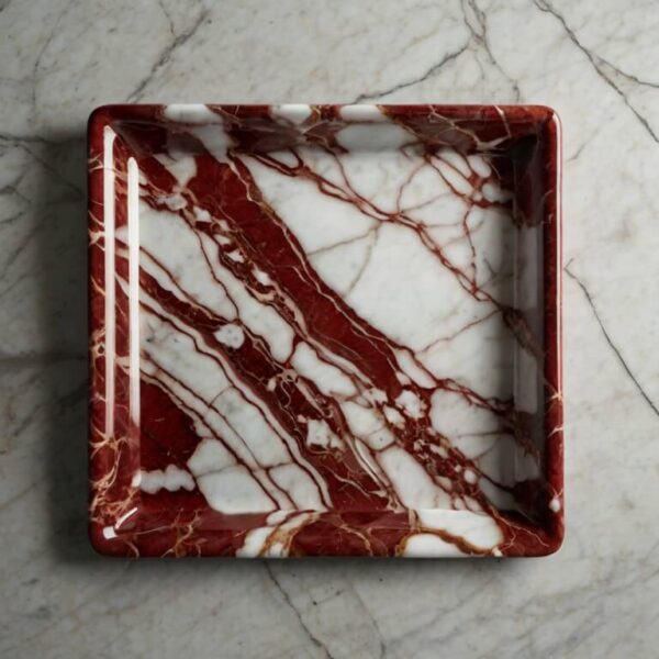 Rosso Levanto Marble Tray - Image 4