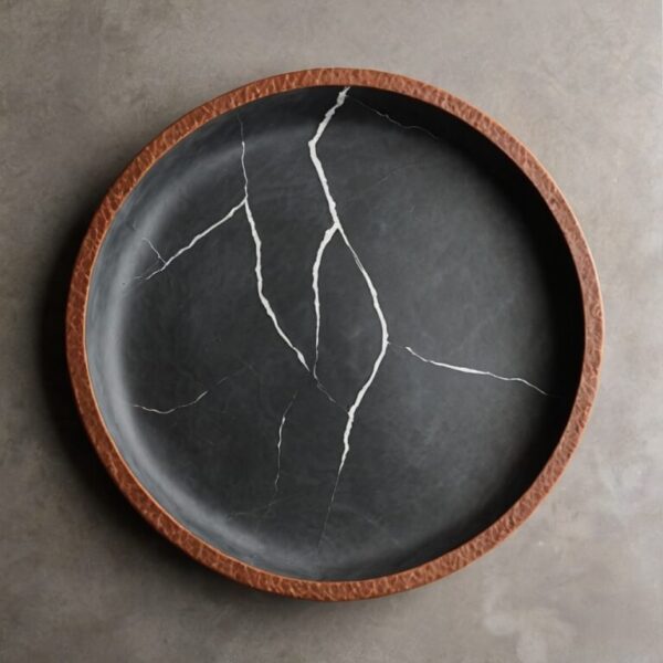 Round Leather Tray