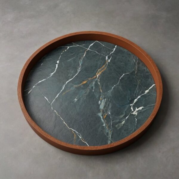 Round Leather Tray - Image 3