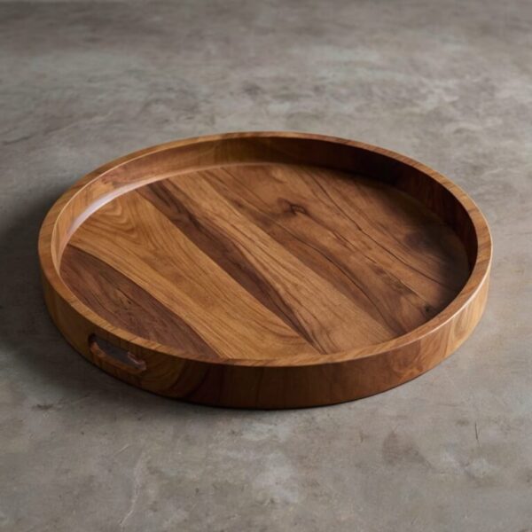 Round Wooden Tray - Image 4