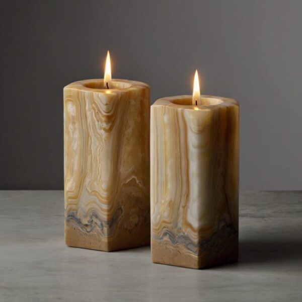 Sand Onyx Candle Holders - Image 2