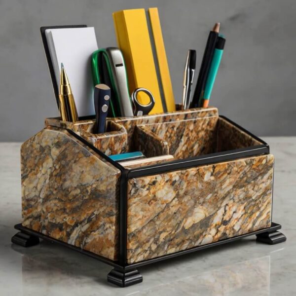 Santa Cecilia Granite Desk Organizer - Image 4