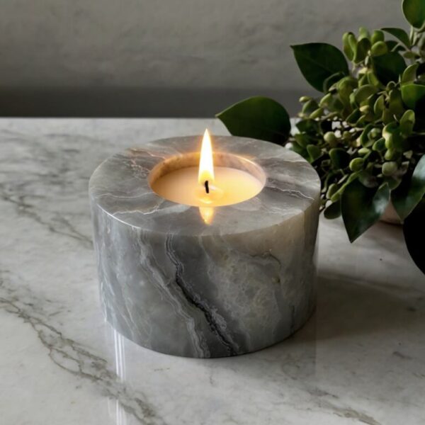 Sea Pearl Quartzite Candle Holders - Image 2