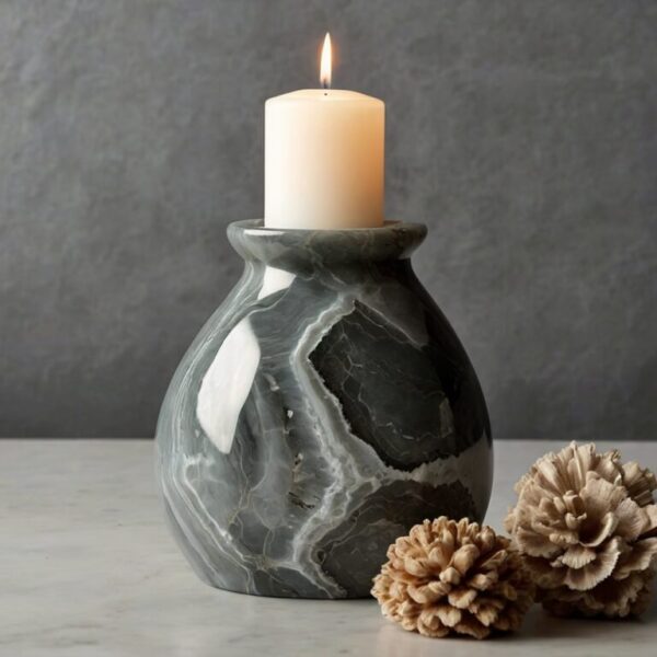 Sea Pearl Quartzite Candle Holders - Image 4