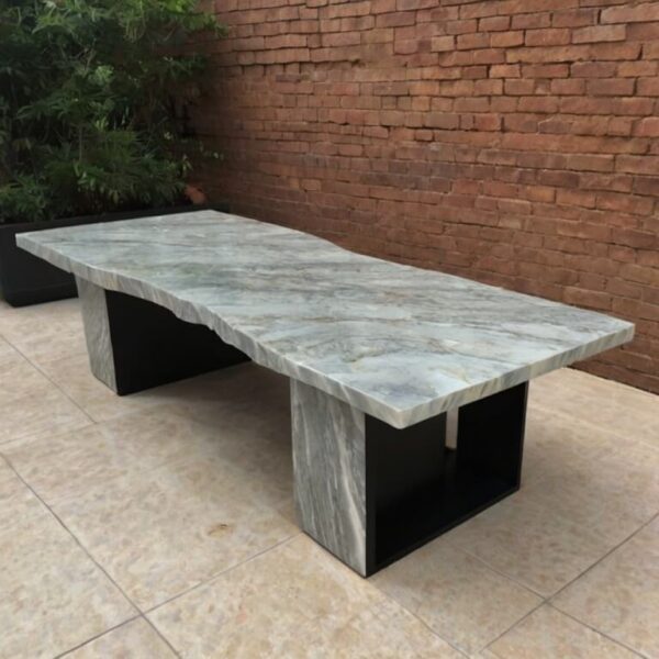 Sea Pearl Quartzite Outdoor Table - Image 3