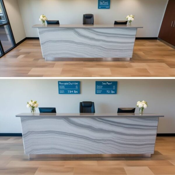 Sea Pearl Quartzite Reception Desk - Image 2