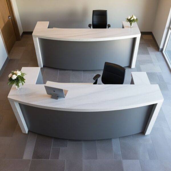 Sea Pearl Quartzite Reception Desk - Image 3