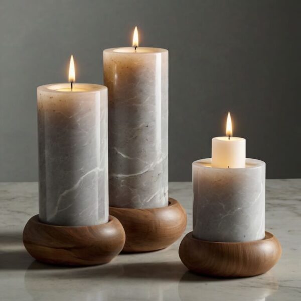Silestone Blanco City Quartz Candle Holders - Image 3