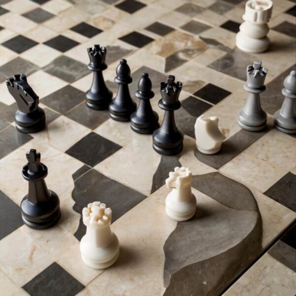 Silestone Blanco City Quartz Chess Set - Image 2