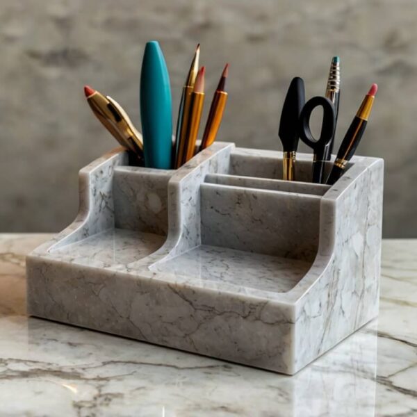 Silestone Blanco City Quartz Desk Organizer - Image 3