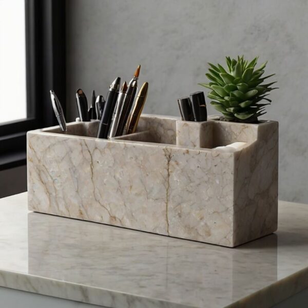 Silestone Blanco City Quartz Desk Organizer - Image 4