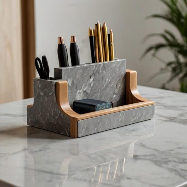 Silestone Lyra Quartz Desk Organizer - Image 3