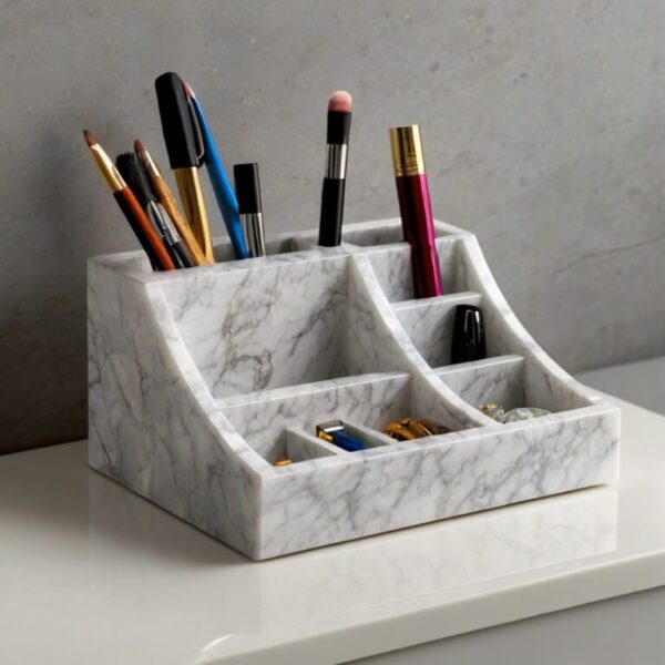 Silestone Stellar Snow Quartz Desk Organizer - Image 2