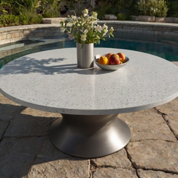 Silestone Stellar Snow Quartz Outdoor Table
