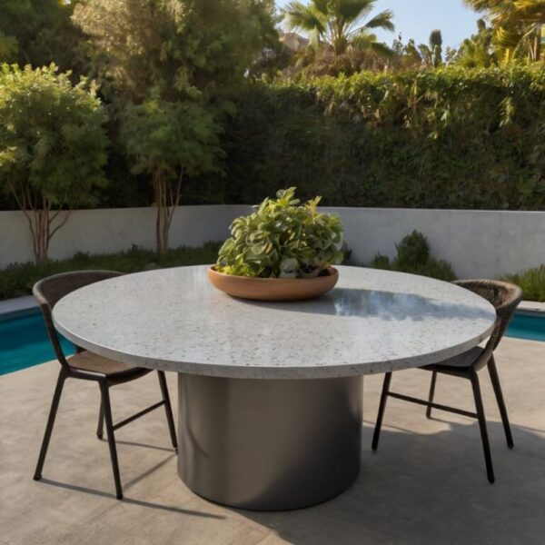 Silestone Stellar Snow Quartz Outdoor Table - Image 4