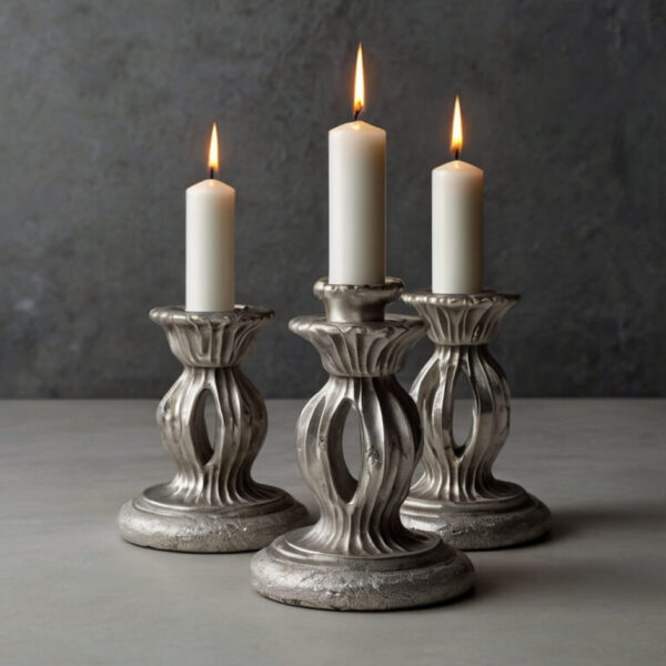 Silver Candle Holders - Image 2