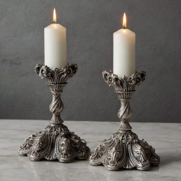 Silver Candle Holders - Image 3