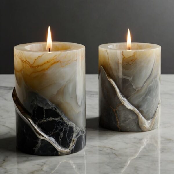 Silver Onyx Candle Holders - Image 3