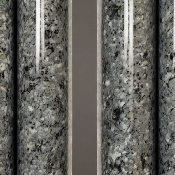 Silver Pearl Granite Candle Holders