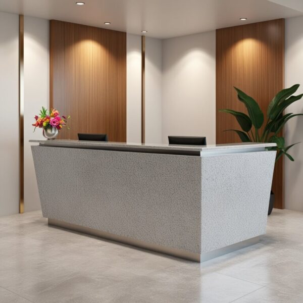 Silver Pearl Granite Reception Desk - Image 2