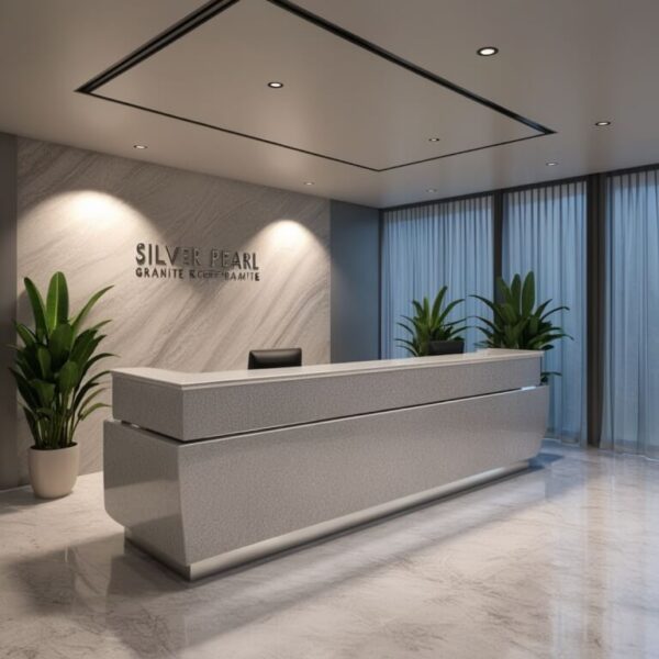 Silver Pearl Granite Reception Desk - Image 3