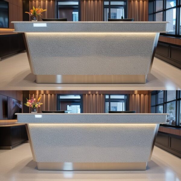 Silver Pearl Granite Reception Desk - Image 4