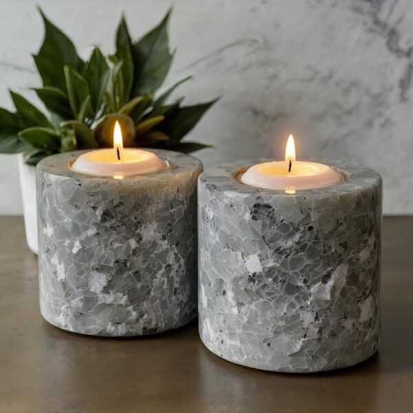 Snowfall Quartzite Candle Holders - Image 4