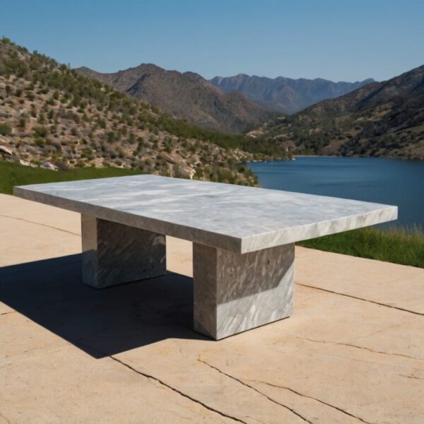 Snowfall Quartzite Outdoor Table - Image 3