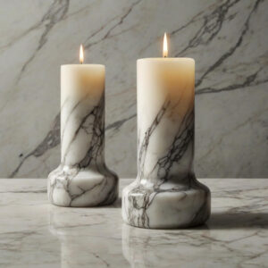 Statuario Marble Candle Holders