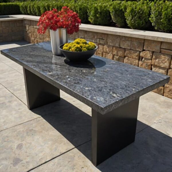 Steel Grey Granite Outdoor Table - Image 4