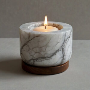 Super White Quartzite Candle Holders