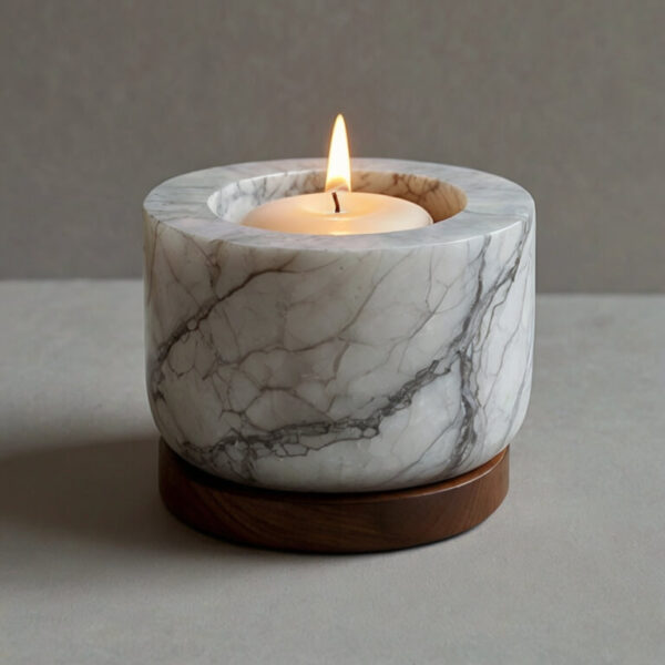 Super White Quartzite Candle Holders