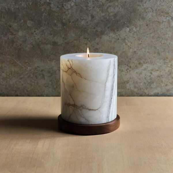 Super White Quartzite Candle Holders - Image 3