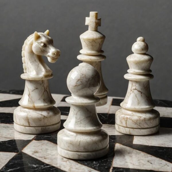Super White Quartzite Chess Set - Image 3