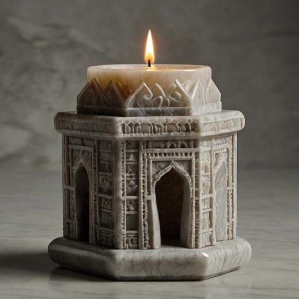 Taj Mahal Quartzite Candle Holders - Image 2