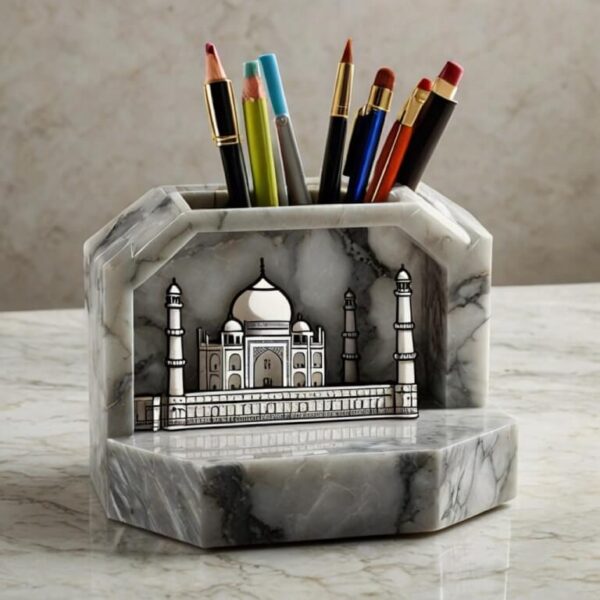 Taj Mahal Quartzite Desk Organizer - Image 2