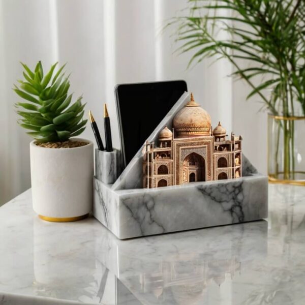 Taj Mahal Quartzite Desk Organizer - Image 4