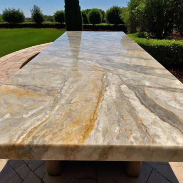 Taj Mahal Quartzite Outdoor Table - Image 3