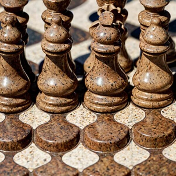 Tan Brown Granite Chess Set - Image 2