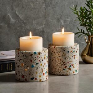 Terrazzo Candle Holders