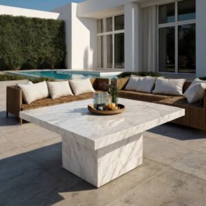 Thassos White Marble Outdoor Table