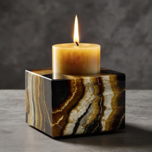 Tiger Onyx Candle Holders