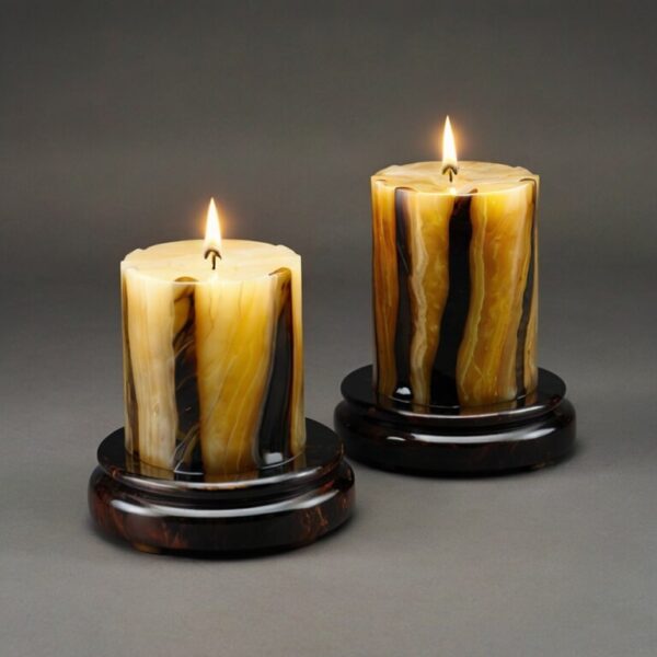 Tiger Onyx Candle Holders - Image 2