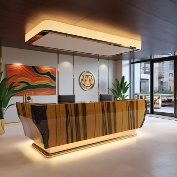 Tiger Onyx Reception Desk