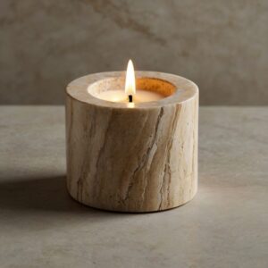 Travertine Candle Holders