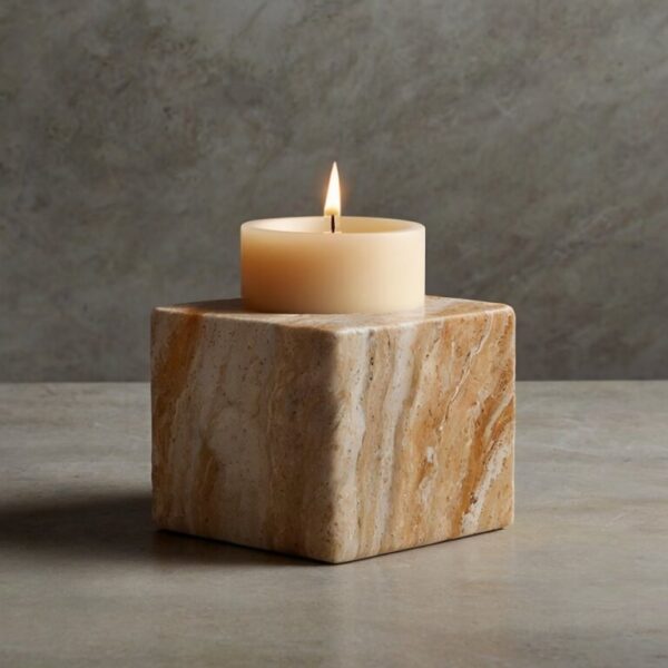 Travertine Candle Holders - Image 3