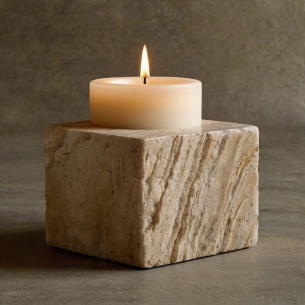 Travertine Candle Holders - Image 4